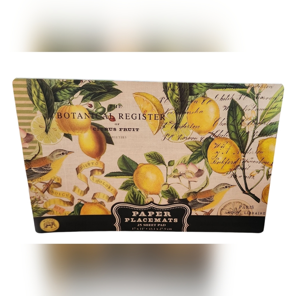 Micel Design Works Lemon Basil Botanical Paper Placemats - PM8